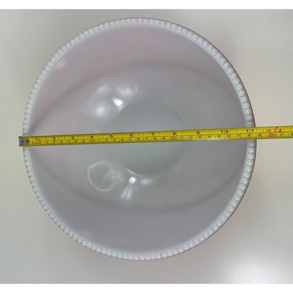 McKee Beaded Edge Milk Glass Red/Orange Large Mixing Bowl 11.25" - Picture 11 of 12